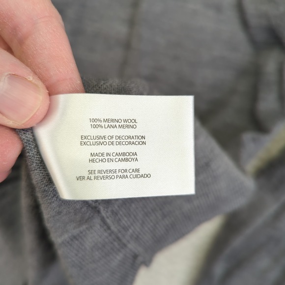 Banana Republic Mens Sweater 100% Merino Wool Gray Crew Neck Lightweight Medium‎ - Picture 7 of 9